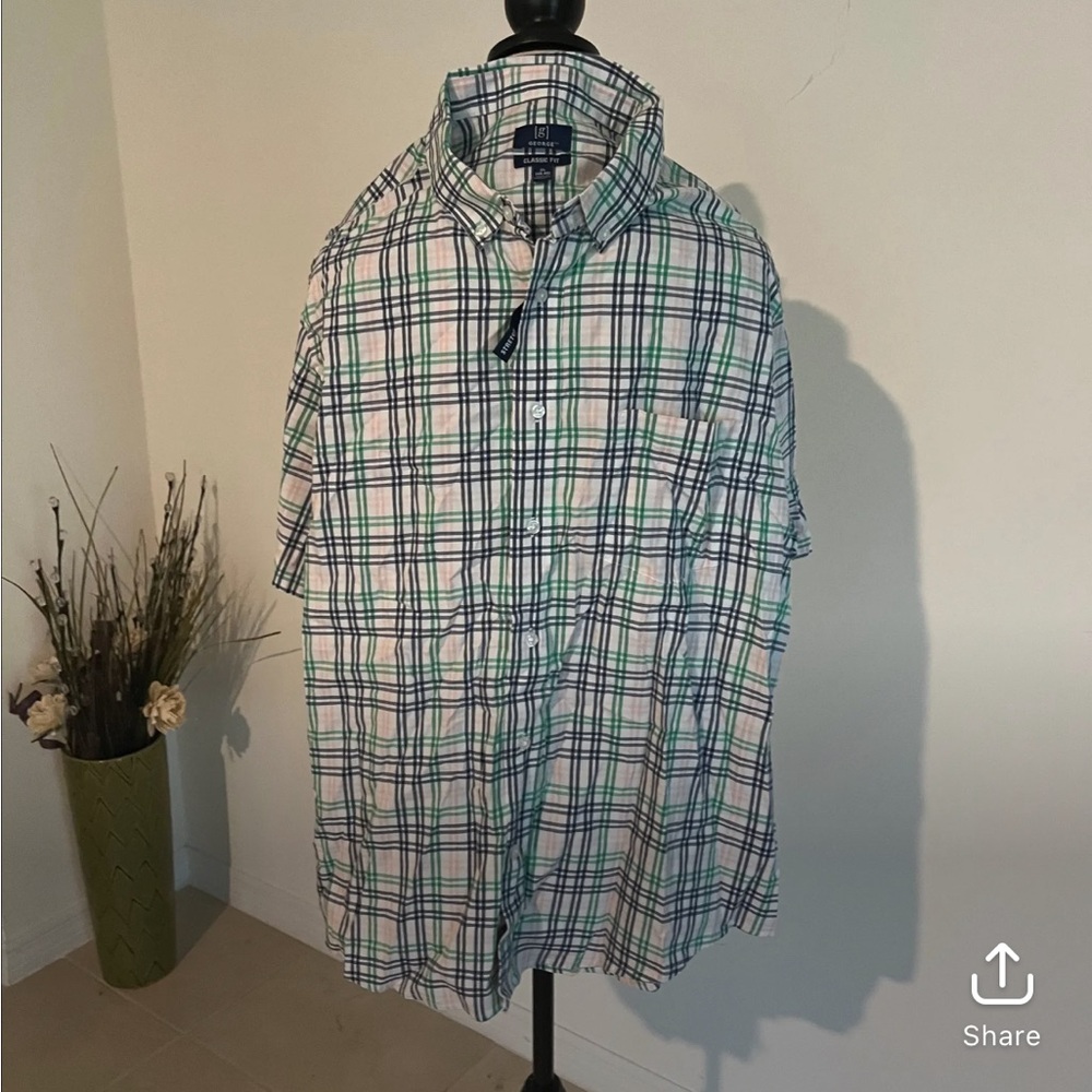 NWT XL short sleeves button down shirt MSS+17